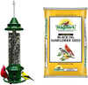 Squirrel Buster Plus Squirrel-Proof Bird Feeder (Pole Adaptor Sold Separately), Green & Brome Buster Tray Feeder and Seed Catcher, 11 x 4 x 21 inches, Black