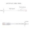 Cat 6 Ethernet Cable 50 ft White - Flat Internet Network Lan patch cords – Solid Cat6 High Speed Computer wire With clips& Snagless Rj45 Connectors for Router, modem – faster than Cat5e/Cat5 - 50 feet