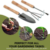 Scuddles Garden Tools Set - 8 Piece Heavy Duty Gardening Tools with Storage Organizer, Ergonomic Hand Digging Weeder, Rake, Shovel, Trowel, Sprayer, Gloves Gift for Men & Women