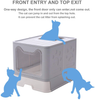 GENENIC Large Foldable Cat Litter Box Pan with Lid, Cat Potty ,Top Entry Type Anti-Splashing Cat Supplies with Pet Plastic Scoop(Grey)