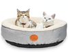 HACHIKITTY Washable Donut Cat Bed Round, Cat Beds Indoor Cats Large, Big Cat Bed Machine Washable, 24