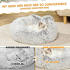 Lazy Rabbit Updated Pet Bed Like Mother's Deep Hug, Fluffy Round Calming Plush Donut Cushion, for Small Dogs, Indoor Cats, Puppy, Kitten of Weight up to 13lbs, Machine Washable, Non-Slip, Light Grey