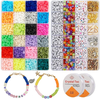 6000 Pcs Clay Heishi Beads for Bracelets, Flat Round Clay Spacer Beads with 900 Pcs Letter Beads, Pendants, Jump Rings, Clay Beads for DIY Jewelry Making Bracelets Necklace Earring Kit, 24 Colors 6mm