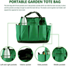 Pespirit Oxford Garden Tool Tote Bag - Gardening Storage Hand Organizer with 8 Pocket, Yard Lawn Portable Tool Handles Strap Carrier for Outdoor Garden Plant(Not Include Tools)