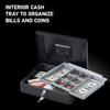 SentrySafe CB-12 Cash Box with Money Tray and Key Lock 0.21 cu Feet, Black