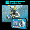 Waterproof Digital Camera Underwater Camera Full HD 2.7K 48MP Waterproof Camera with Dual Screen | 16X Digital Zoom | Flashlight