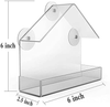 SUQ I OME Window Bird House Feeder with Strong Suction Cups, Clear, Acrylic, for Outside, Birdhouse Shape.