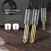 Qgeem Jack 3.5Mm to 6.35Mm*2 Adapter Audio Cable Gold Plated 6.5Mm 3.5 Jack Splitter Audio Cable for Mixer Amplifier Speaker