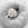 Donut Cat Bed,Suitable for Cats Or Puppies,Fall/Winter,Indoor Sleeping, Comfortable Kittens, Teddy Kennel,Outer Cover Can Zips Off,Removable and Washable, Easy to Clean(M（23.6“ Dx7.9” H),Light Grey