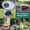 OKMEE Solar Fountain Upgraded 4-in-1 Nozzle, 2.2W Solar Powered Fountain Pump with 7 Water Styles, Solar Bird Bath Fountain for Bird Bath, Pond, Pool, Fish Tank, Aquarium and Garden, Black