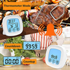 Digital Meat Thermometer, 2S Ultra Fast Instant Read Cooking Thermometer with 40'' Super Long Probe, 4 AAA Batteries, Alarm & Timer, Food Thermometer for Kitchen BBQ Grill Smoker Meat Oil Milk Yogurt