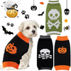 3 Pieces Halloween Dog Sweater Warm Pumpkin Skull Dog Sweater Autumn Winter Pet Clothes Apparel for Small Dog and Cat Halloween Holiday Party