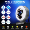 1080p Webcam With Ring Light and Microphone - LANOEVA Full HD Steaming Web Camera with Adjustable Lights, Advanced Autofocus & Tripod Mount for Conferencing/Streaming/Gaming/Calling, PC/Mac Zoom/Skype