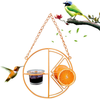 Yowein Wild Bird Feeders Metal Hanging Oriole Bird Feeder with Fruit Holder Removable Drink Plasic for Garden Patio Outside Outdoor Garden Metal Hanging Drinking Hummingbird Feeder (B)