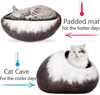 PETKIRI Large Wool Felt Cat cave Bed and House for Indoor Kittens Eco Friendly Felted from 100% Natural Merino Wool Extremely Cozy and Warm pet Tent Bed for Hideaway and Machine Washable Coffee Petals