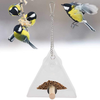 Acrylic Birdhouse Feeder-Acrylic Bird Food Box Suction Cup Outdoor Triangle Bird Feeder Anti‑Spray Hanging