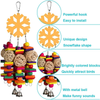 Coppthinktu Bird Toys, Parrot Toys with Bells, Parrots Cage Chewing Toy with Colorful Wood Beads, Multicolored Wooden Block Bite Toys for Macaw African Grey Cockatoo and a Variety of Amazon Parrots