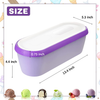 2 Pieces Ice Cream Storage Containers with Lids Set 2.5 Quarts Homemade Ice Cream Tubs, Cream Tub Reusable Container with Non-Slip Base Freezer Containers, Green and Purple