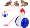 Cat Teaser Toy, Multifunctional Interactive Cat Laser Toy, Indoor, Squeaking, Cat Calling, Self-Weight Balance, Touch Sensor, Recharge, Movable, Healthy and Safe