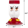 Hummingbird Feeders for Outdoors,20 Ounce Hummingbird Feeders Plastic with Ant Moat - Red （2 Pack）