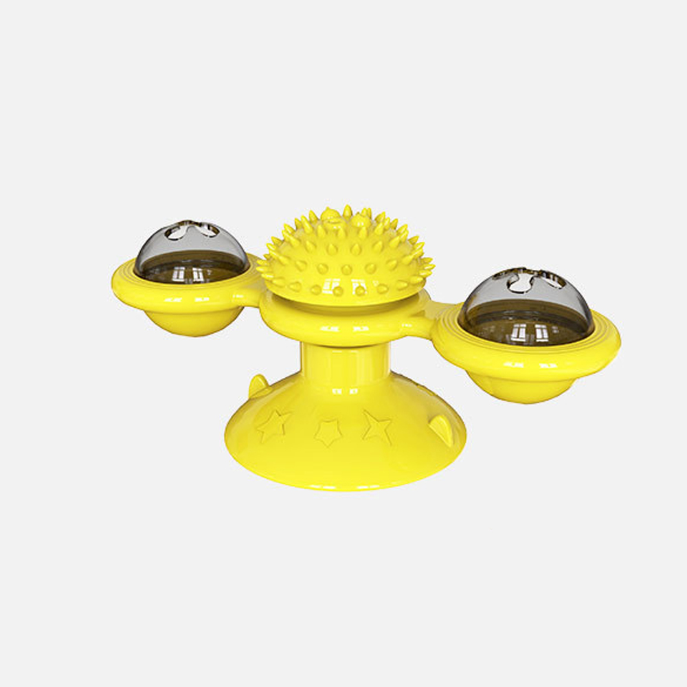 Rotating Turntable Cat Toy Pet Suction Cup Pet Ceaning Toy Comb Brushing Tooth Brush Toy