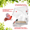 Nature Gear XL Window Bird Feeder - Extended Roof - Steel Perch - Sliding Feed Tray Drains Water - See Wild Birds Like Finches, Cardinals and Chickadees Up Close!