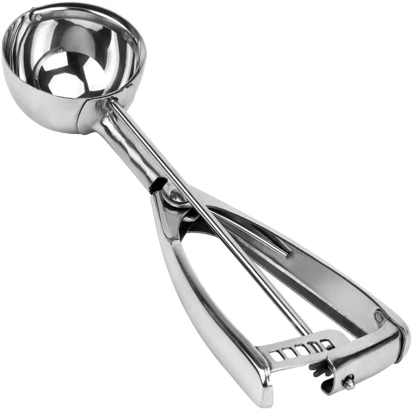 Ice Cream Scoop with Trigger, 18/8 Stainless Steel Metal Small Cookie Dough  Scoop for Baking Melon Ball Cupcakes, 1/2 Tablespoon (2 Teaspoon) 