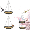 CQAIRIOU Premium Hanging Bird Feeder Tray(2 Set),Size 11.8” Large Platform Bird Feeder Metal Mesh Tray,Wild Bird Feeder for Outside Hanging Seed Platform,Combinable Style to Double Layer