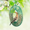 Hanging Wreath Peanut Humming Bird Feeder for Outside, Weatherproof Squirrel Feeder, Durable Solid Steel Circle Cage