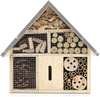 Navaris M Wooden Insect Hotel - 10 x 11 x 3 Inches - Natural Wood Insect Home Bamboo Nesting Habitat - Garden Shelter for Bees, Butterflies, Ladybugs