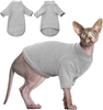 DENTRUN Sphynx Hairless Cats Shirt, Pullover Kitten T-Shirts with Sleeves, Breathable Cat Wear Turtleneck Sweater, Adorable Hairless Cat's Clothes Vest Pajamas Jumpsuit for All Season