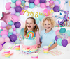 207Pcs Unicorn Balloons Arch Garland Kit, Big Foil Unicorn Purple Pink Confetti Latex Balloons with Happy Birthday Banner for Unicorn Birthday Party Decorations Supplies for Girls
