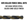 Drill America - KFD29J-PC 29 Piece Heavy Duty High Speed Steel Drill Bit Set with Black and Gold Finish in Round Case (1/16" - 1/2" x 64ths), KFD Series