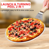 10 Inch Aluminum Pizza Peel Metal Round Pizza Paddle, Large Pizza Spatula with Wood Handle for Baking Homemade Pizza and Bread