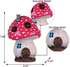 TERESA'S COLLECTIONS Mushroom Fairy House Garden Statue Accessories with Solar Powered Lights, Waterproof Resin Outdoor Cottage Garden Figurines Lawn Ornaments for Patio Yard Decorations, 7.5 inch