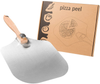 Aluminum Pizza Peel 12''x14'' and Pizza Cutter 14'' Rocker Style Blade. Metal Pizza Spatula Long Handle, for Indoor and Outdoor Pizza Oven. (with Cutter) (without Cutter)