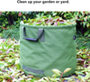 Leaf Garden Lawn Yard Waste Bag Holder Collector Grass Gardening Canvas Fabric Container Basket Bucket Heavy Duty Reusable (Bag Green)