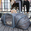 Petsfit Expandable Cat Carrier Dog Carrier,Airline Approved Soft-Sided Portable Pet Travel Washable Carrier for Kittens,Puppies,Removable Soft Plush mat and Pockets,Locking Safety Zippers