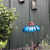 Shellee Blue Coneflower Bird Feeder,Hummingbird Feeder,Sensation Bird Feeders, Rust Resistant Metal Birdfeeder with Stand,Outdoor Beautiful Flower Garden Stakes Art Decorative Detachable