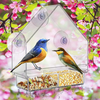 BICHONG Window Bird Feeders,Bird Feeders for Outside,with 3 Strong Suction Cups,Sliding Tray and Drain Holes,Easy to Clean and Fill,Clear Acrylic for Bird Viewing (House)
