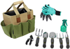 Garden Tool Set | Garden Tools Kit | Gardening Gloves | 9 Piece Garden Tool Set | Digging Claw Gardening Gloves Gardening Gifts Tool Set | Planting Tools | Gardening Supplies Basket | Rake Gloves