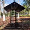 Hanging Bird Feeder with Hanging Metal Roof, Suet Wild Bird Feeder, Garden Backyard Outside Decoration for Use with Suet Cakes, Seed Cakes, Mealworm Cakes