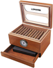 COOL KNIGHT Cigar Humidor with Front Hygrometer, Humidifier and Accessory Drawers-Tempered Glass Top Cigar Humidor Box - Spanish Cedar Humidor-Desktop Humidor That can Hold 40-60 Cigars.