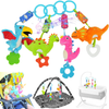 gebra Dinosaur Car Seat Stroller Crib Baby Infant Hanging Toys for 3 6 9 12 Months, Soft Rattle Squeaky Wind Chime Sensory Learning Toys with Bright Color for Infants Babies