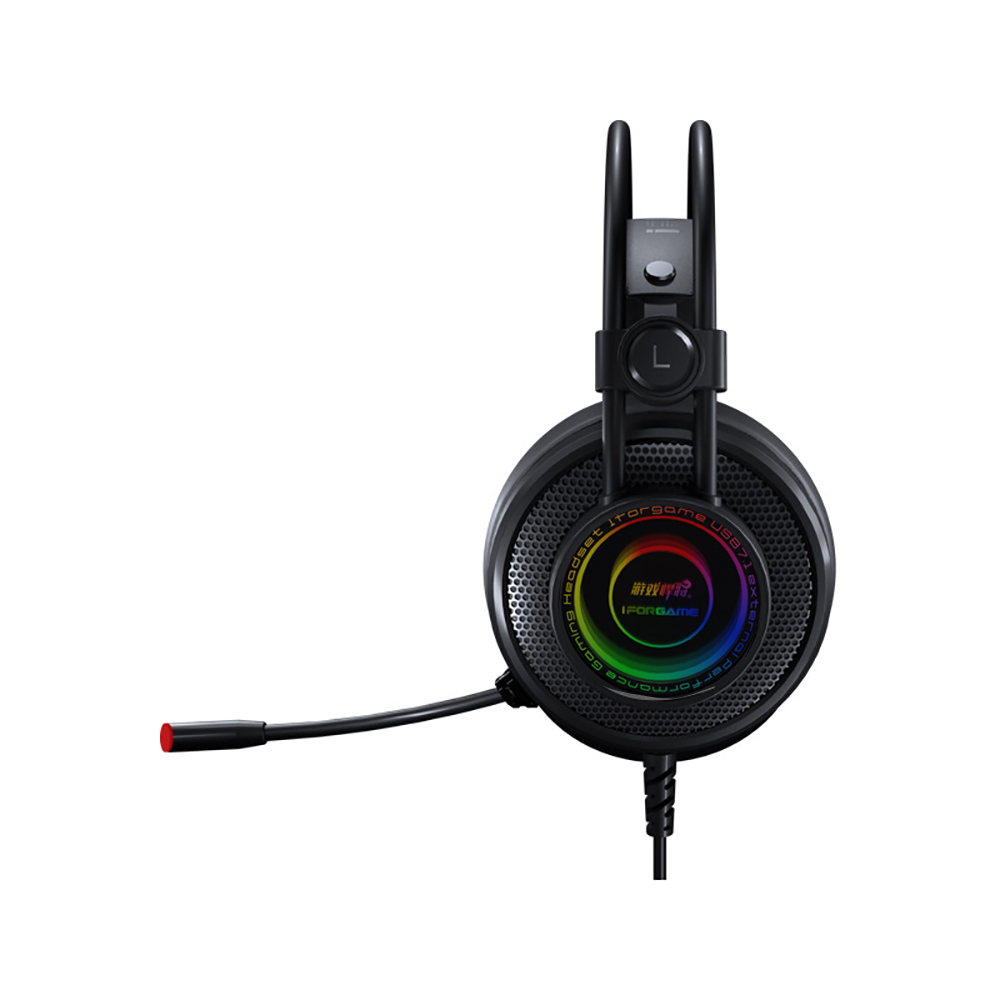 K1 Gaming Headset Virtual 7.1 Channel 50Mm Driver Unit RGB Light High Sensitivity Microphone Headphone for PC