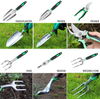 PiscatorZone Garden Tools Set 11 PCS Heavy Duty Gardening Tools Set with Non-Slip Handle,Garden Shears, Gloves,Durable Storage Tote Bag,Plant Label,Planter Seeder,Knee Pads