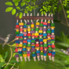 YOSE Bird Parrot Toy, Knots Block Parrot Chewing Toys, Parrots Cage Chewing Toy with Colorful Wood Beads, Multicolored Wooden Block Bite Toys for Macaw African Grey Cockatoo