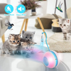 Biilaflor Interactive Cat Ball Toys with Bird Sound, Led Light, Detachable Protective Rubber Shell, USB Charging, Automatic 360° Rolling, 2 Feathers & Bell, Robotic Cat Moving Toys for Indoor Cats