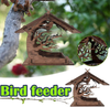 Tuscom Humming Bird Feeders, Charming DIY Wooden Pet Home Garden Gift Courtyard Villa Balcony Feeder, Birch Plywood Platform Bird Feeders for Young and Old (1PC)