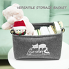 Vumdua Cat Toy Box, Cat Toy Storage Basket with Handles, Felt Pet Toy Basket Pet Supplies Storage Bin, Perfect for Organizing Cat Toys and Accessories